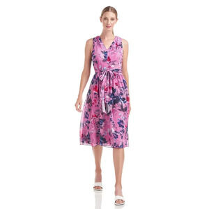 Kay Unger Ellen Pleated Floral Dress Size 0